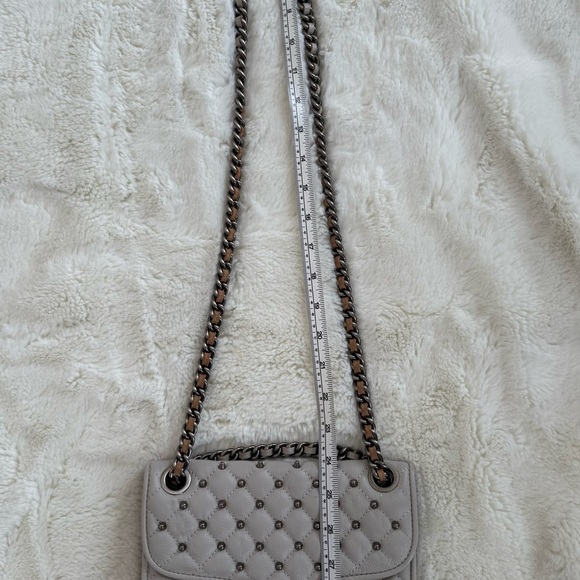 Rebecca Minkoff Grey Quilted Studded Crossbody Mini Chain Bag - Picture 9 of 14